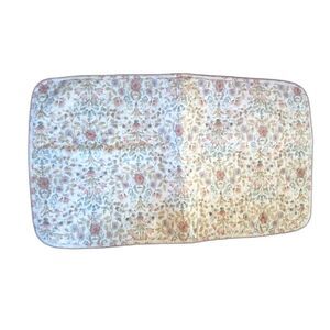 Shabby Chic King Pillow Sham Quilted Floral Blush Green Cotton Blend Single